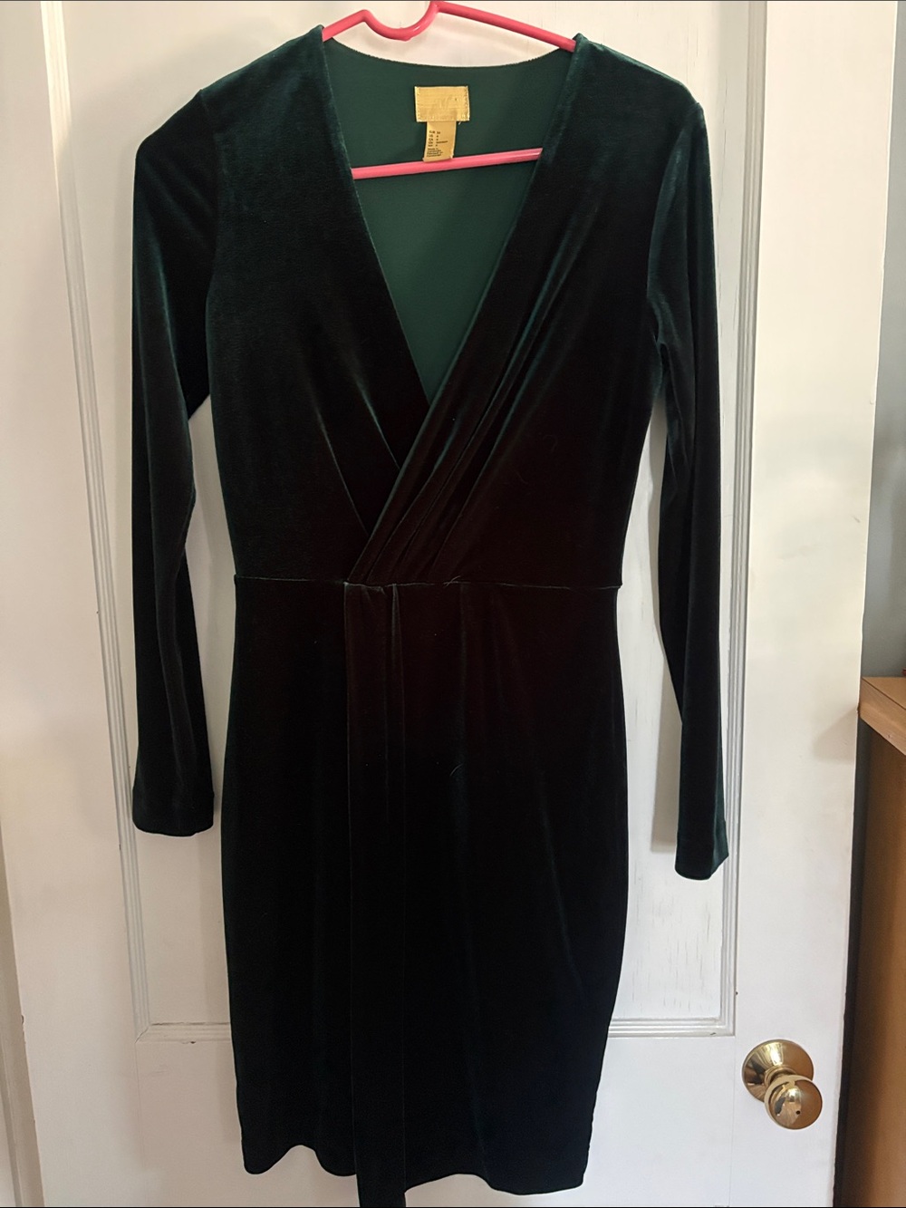 H&M green velvet dress